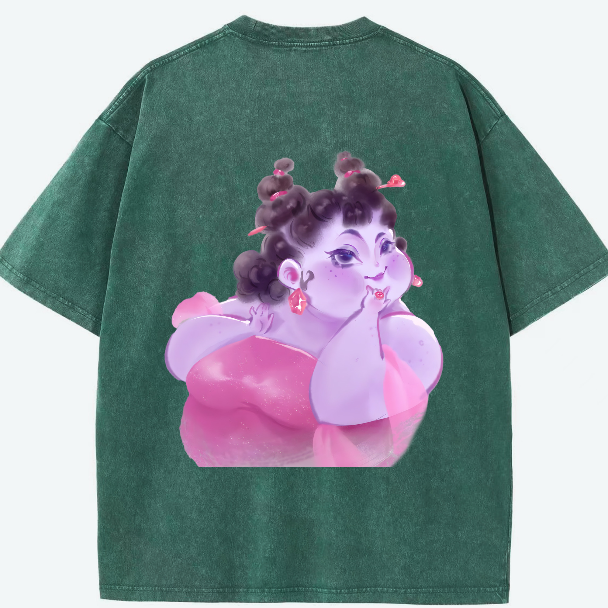 （画像用） Ne Zha 2 ナタ 魔童の大暴れ 綿100% ヴィンテージ風 半袖Tシャツ（背面プリント）